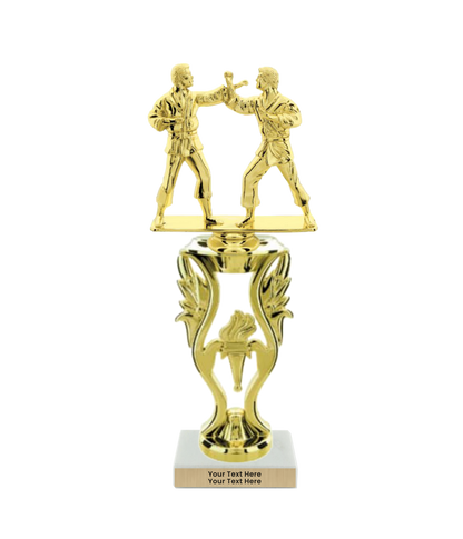 Taekwondo High Kick Taekwondo Trophy with WHITE MARBLE BASE