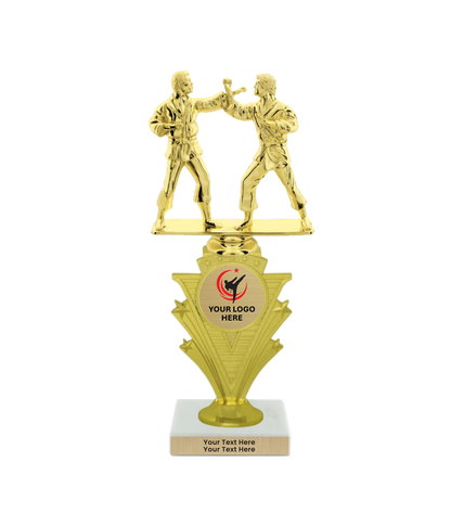 Taekwondo High Kick Taekwondo Trophy with WHITE MARBLE BASE
