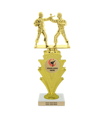 Taekwondo High Kick Taekwondo Trophy with WHITE MARBLE BASE