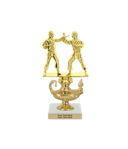Taekwondo High Kick Taekwondo Trophy with WHITE MARBLE BASE