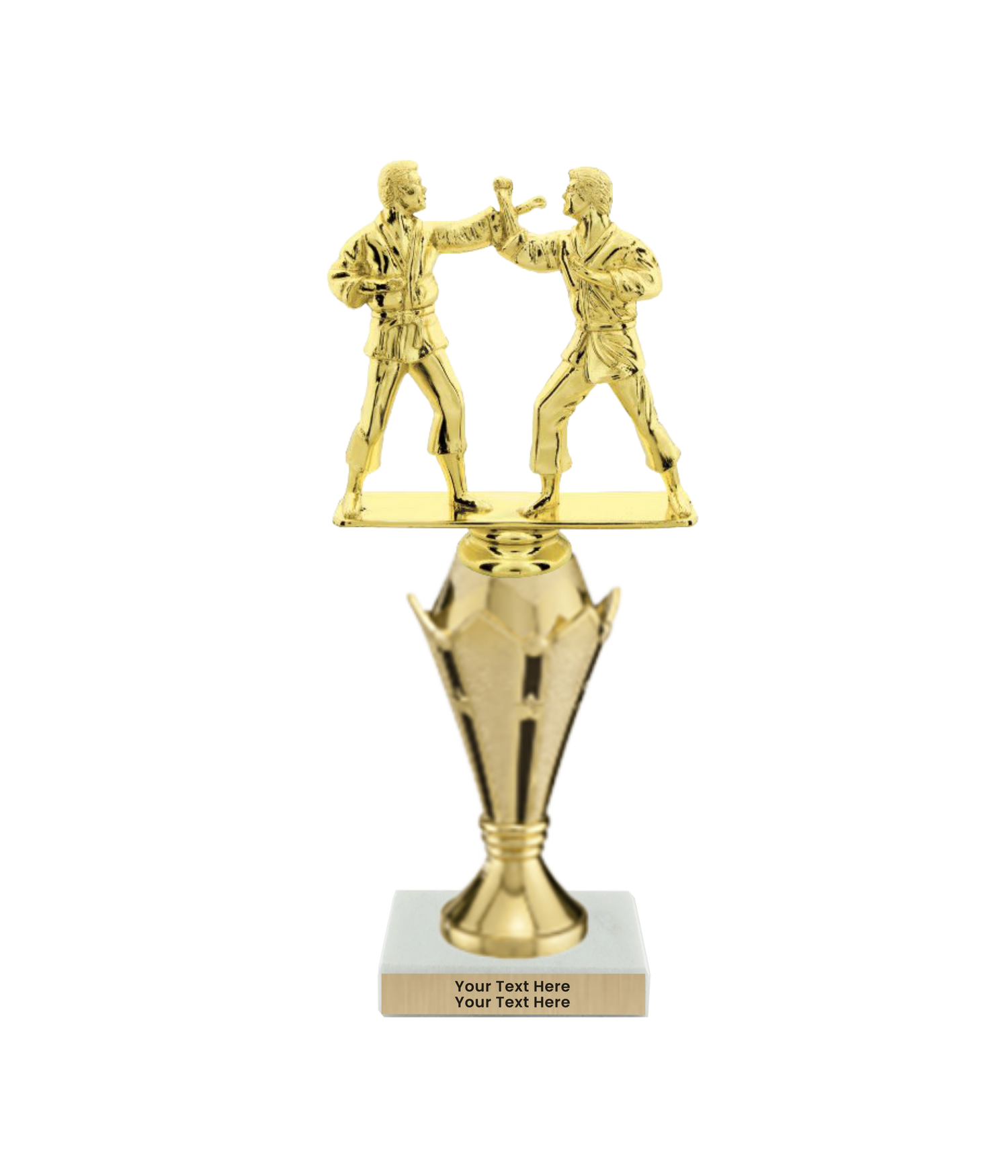 Taekwondo High Kick Taekwondo Trophy with WHITE MARBLE BASE