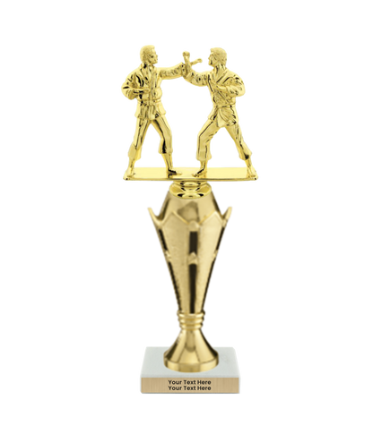 Taekwondo High Kick Taekwondo Trophy with WHITE MARBLE BASE