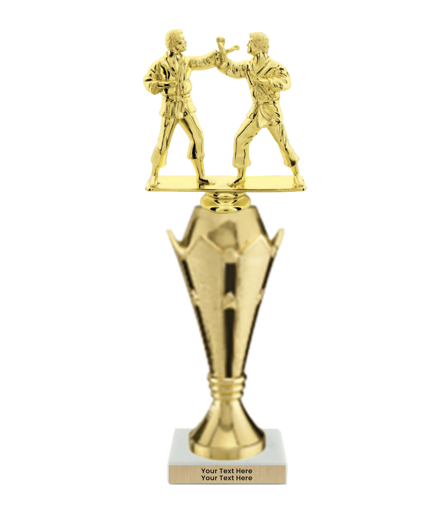 Taekwondo High Kick Taekwondo Trophy with WHITE MARBLE BASE