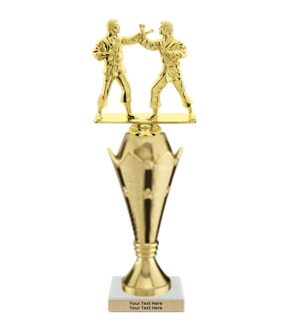 Taekwondo High Kick Taekwondo Trophy with WHITE MARBLE BASE