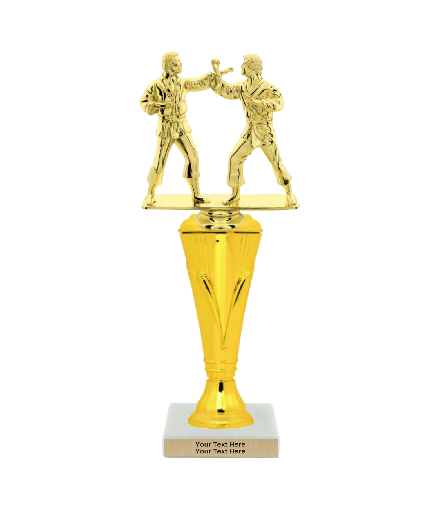Taekwondo High Kick Taekwondo Trophy with WHITE MARBLE BASE