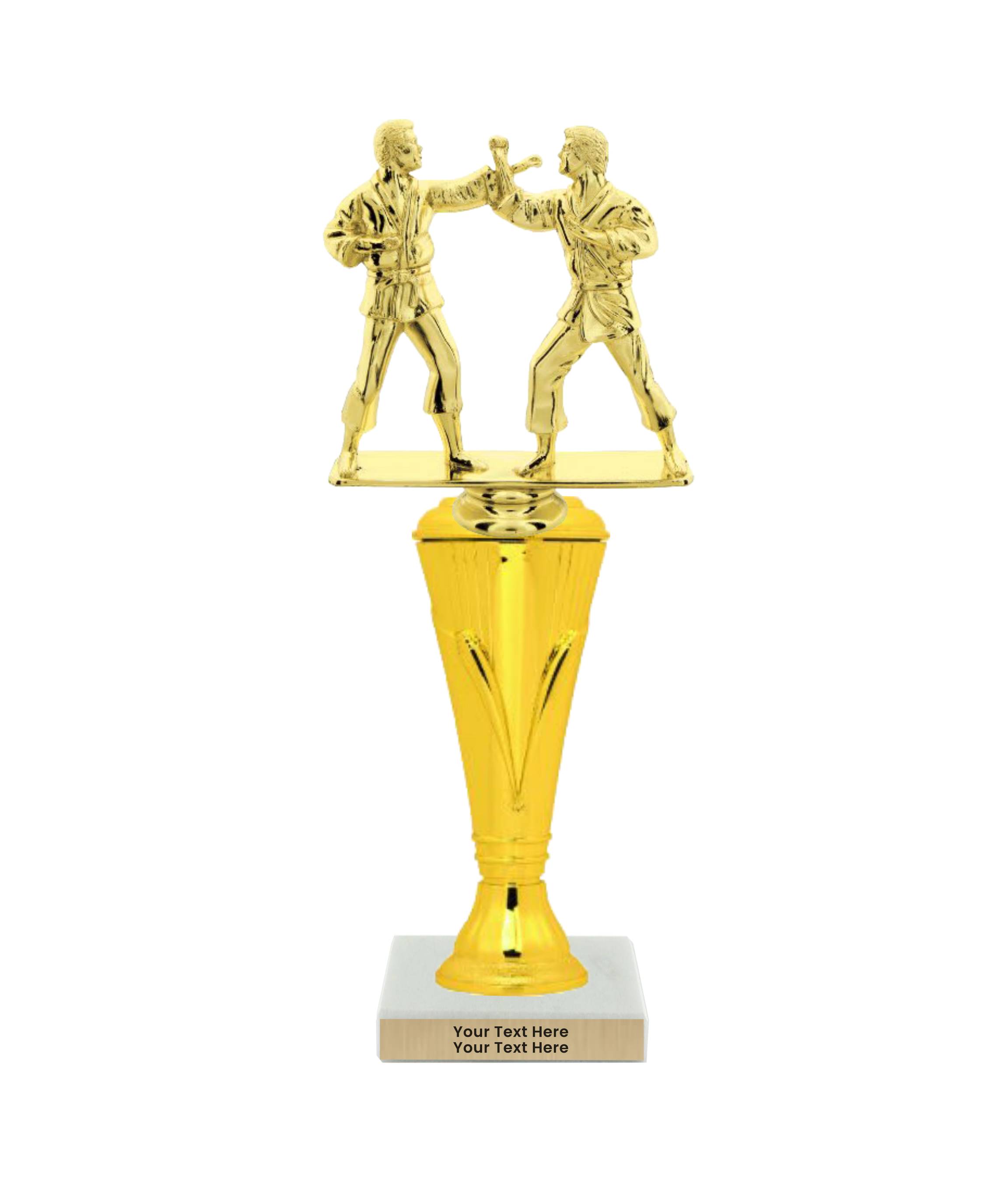 Taekwondo High Kick Taekwondo Trophy with WHITE MARBLE BASE