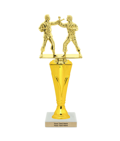 Taekwondo High Kick Taekwondo Trophy with WHITE MARBLE BASE