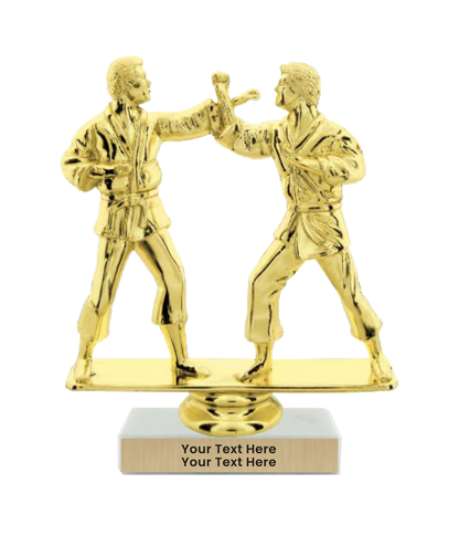 Taekwondo High Kick Taekwondo Trophy with WHITE MARBLE BASE