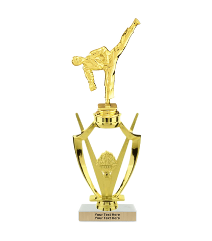 Taekwondo High Kick Taekwondo Trophy with WHITE MARBLE BASE