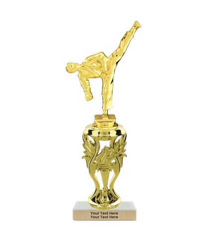 Taekwondo High Kick Taekwondo Trophy with WHITE MARBLE BASE