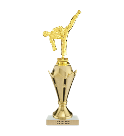 Taekwondo High Kick Taekwondo Trophy with WHITE MARBLE BASE