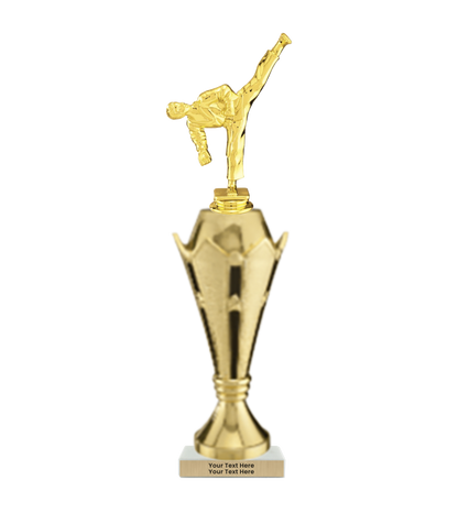 Taekwondo High Kick Taekwondo Trophy with WHITE MARBLE BASE