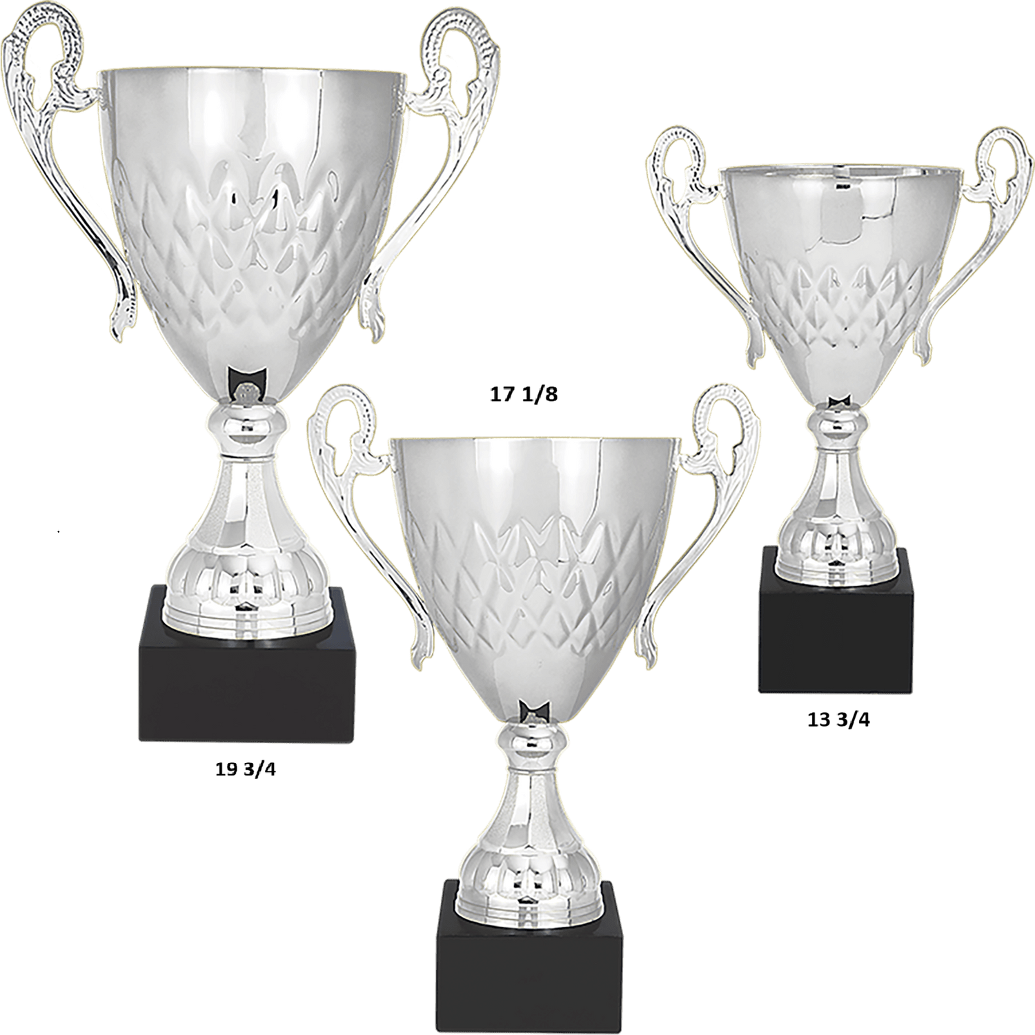 Silver Completed Metal Cup with Black Marble Base/Metal Cups