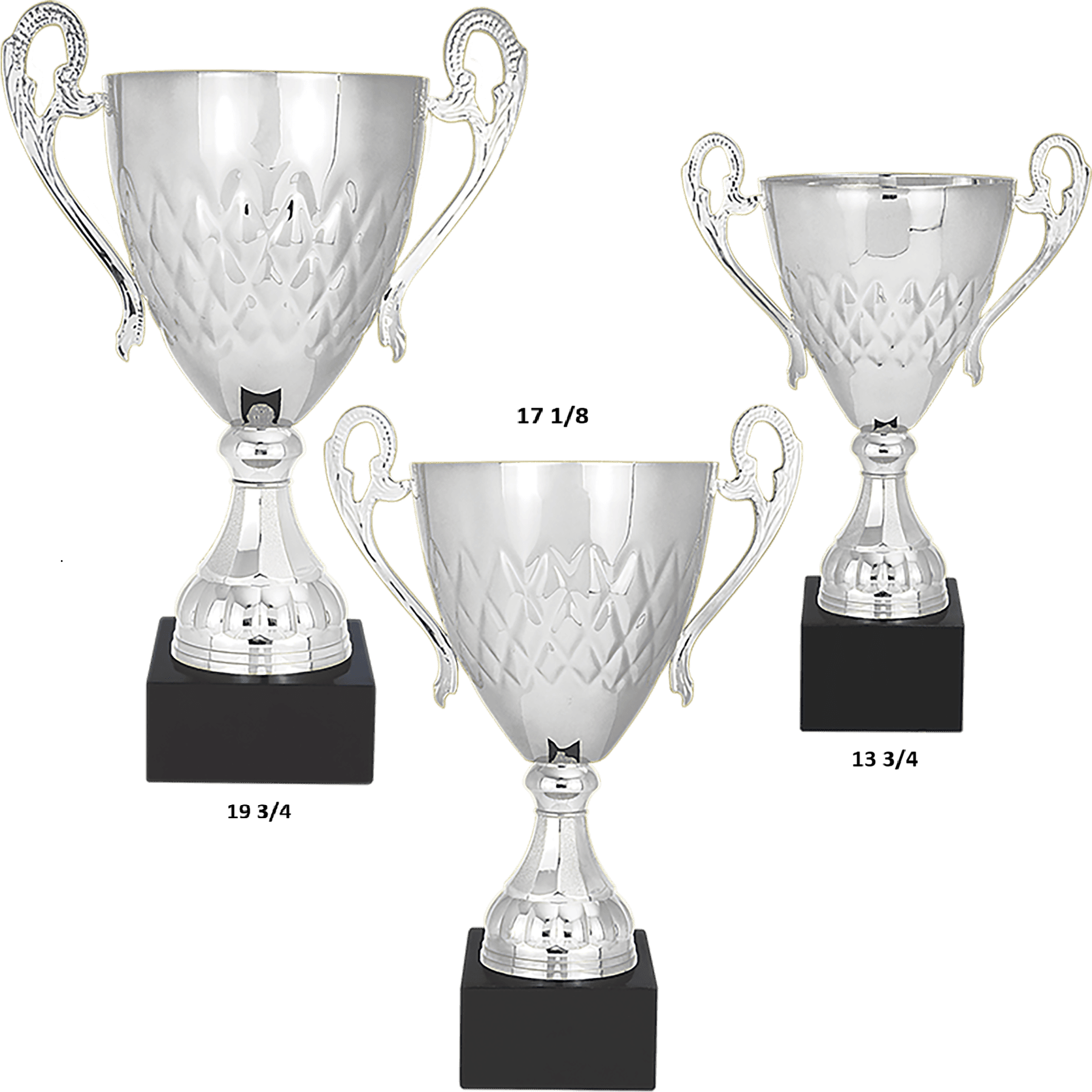 Silver Completed Metal Cup with Black Marble Base/Metal Cups
