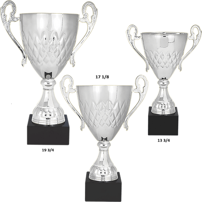 Silver Completed Metal Cup with Black Marble Base/Metal Cups